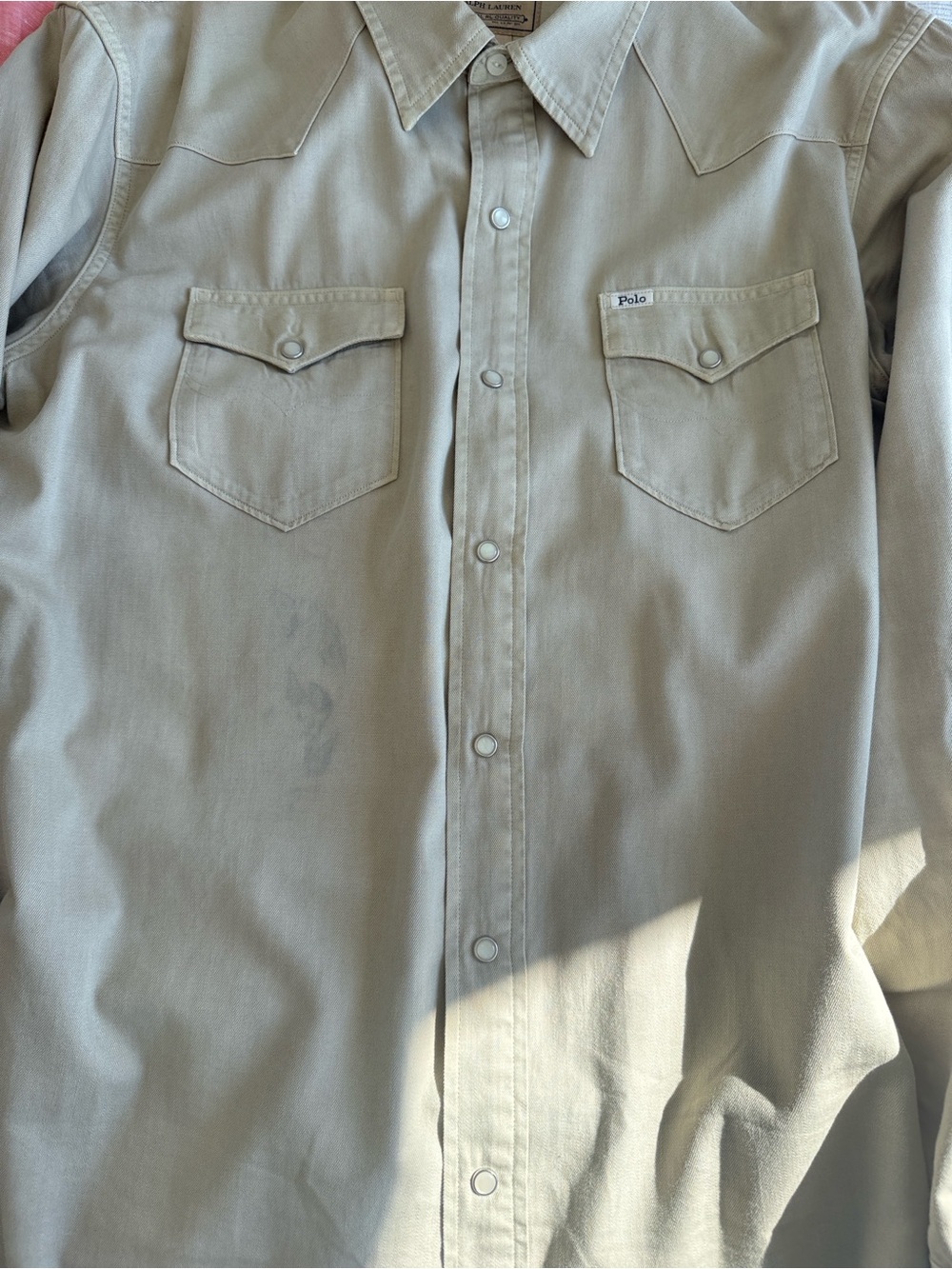 Polo by Ralph Lauren Light Tan Western Snap Shirt - Picture 1 of 4